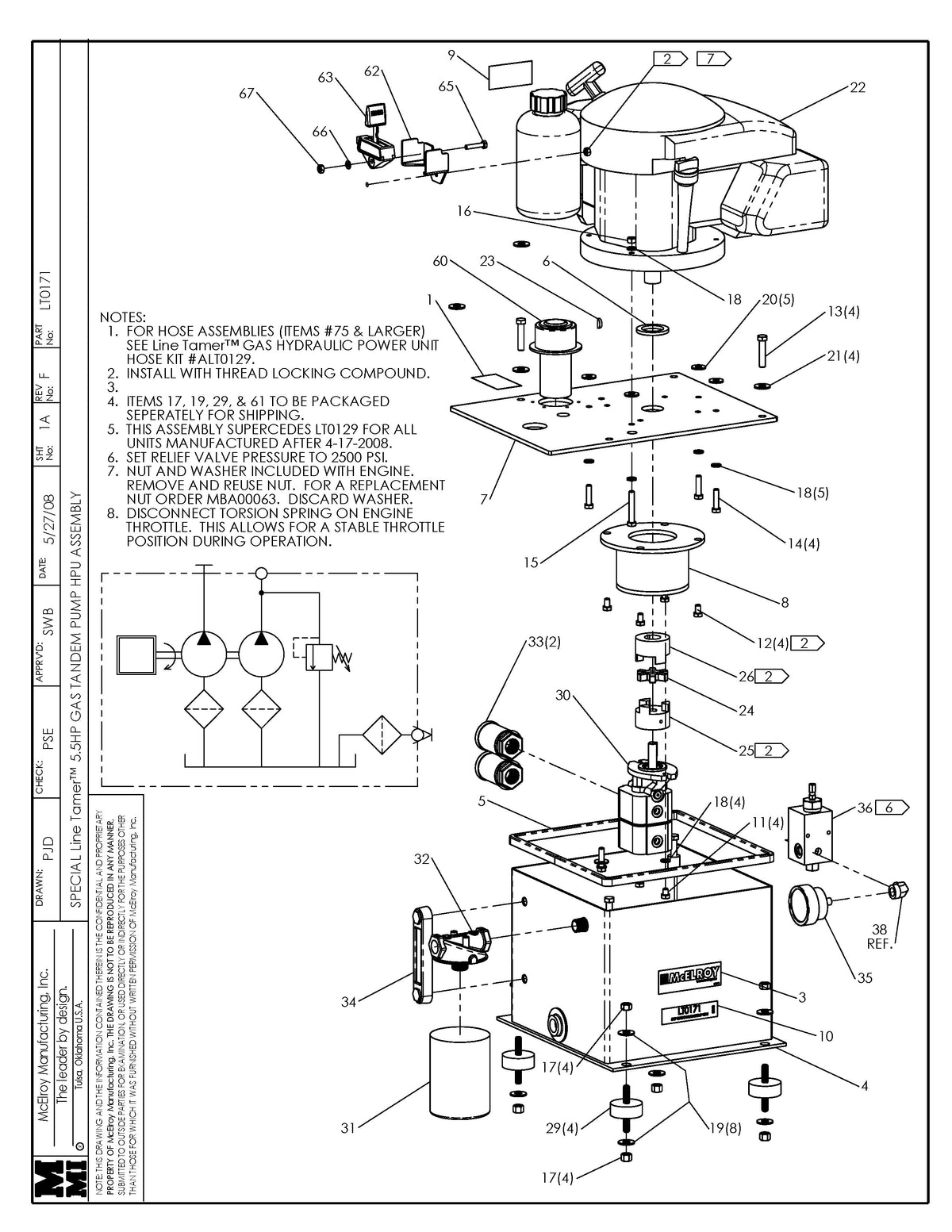 LT0171 - Specl Lt 5.5Hp Gas Tdm Hpu Assembly