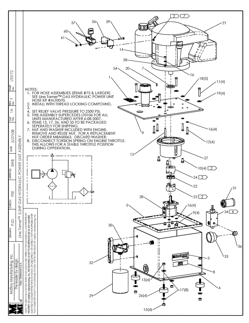 LT0172 - Lt 5.5Hp Gas Hpu Assembly
