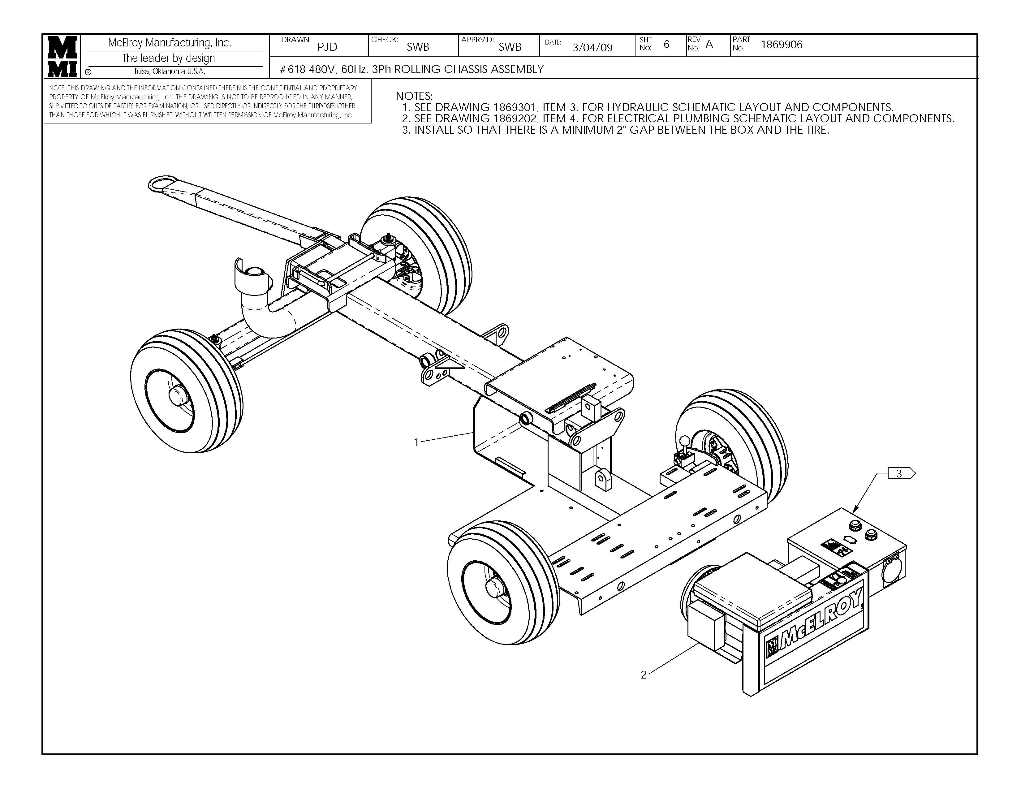 McElroy Part 1869906 - 18 480,60,3 RLG CHASSIS ASSY for sale
