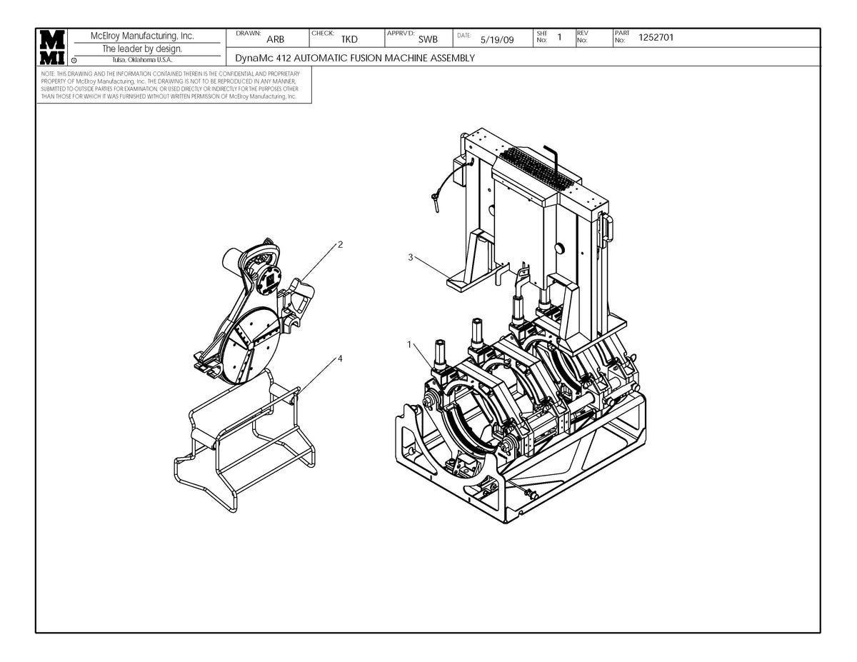 McElroy Part 1252701 - DM412AUTO 110-120,50/60 FM ASY for sale