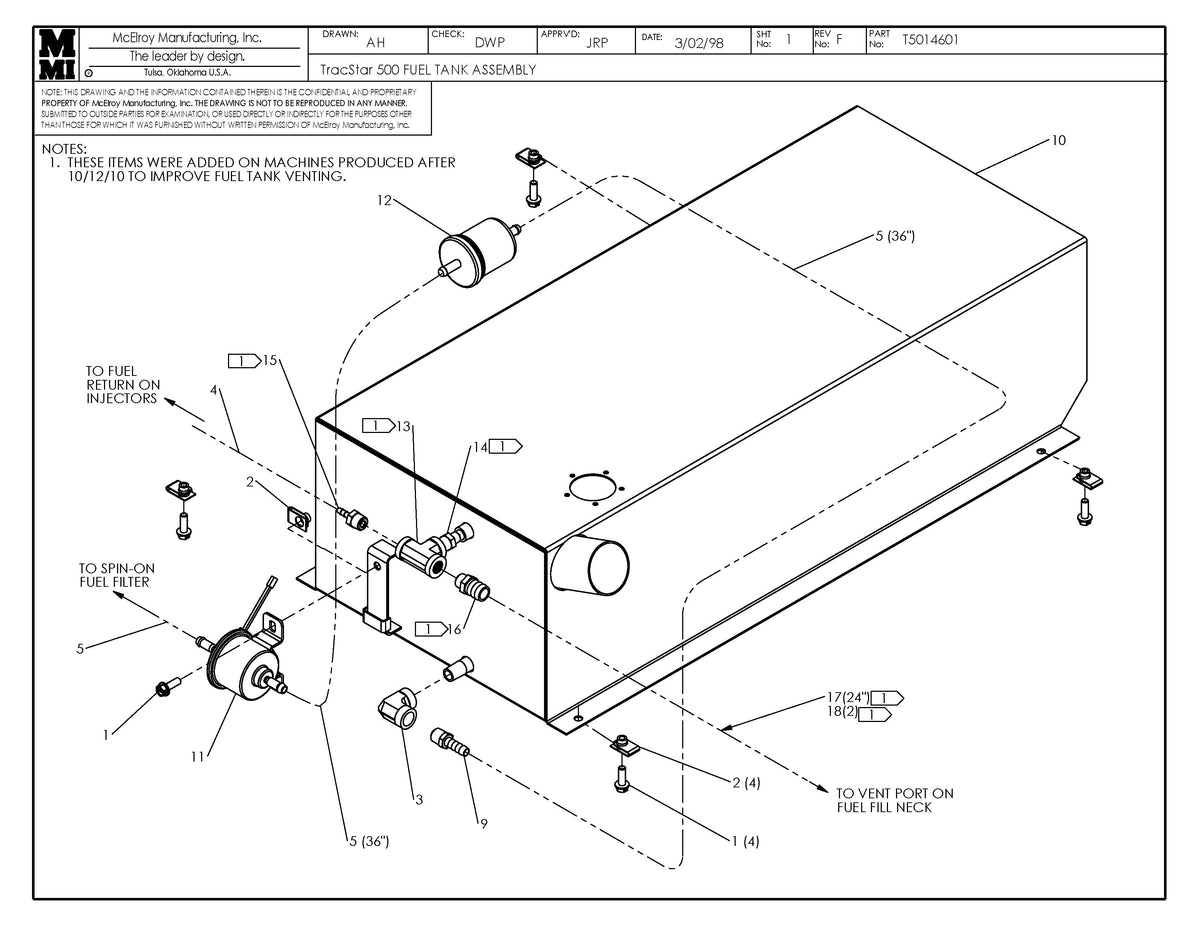 T5014601 - T500 Fuel Tank Assembly