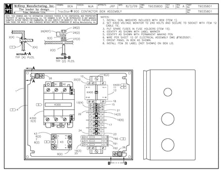 T9035801 - T900 Contactor Box Assembly