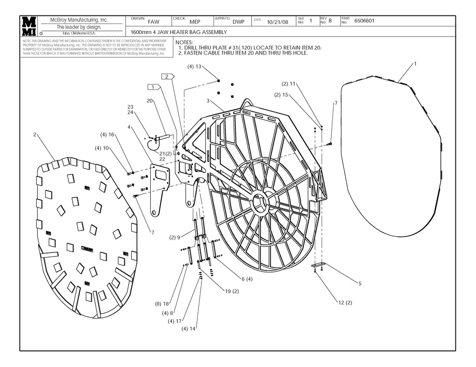McElroy Part 6506601 - 1600 4-JAW HEATER BAG ASSY for sale