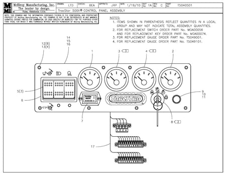 T5040501 - T500 II Control Panel Assembly