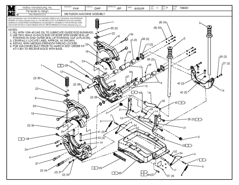 McElroy Part 708501 - 180 F/M ASSY for sale