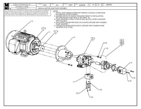 McElroy Part 6500401 - 1600 240V MOTOR & PUMP ASSY for sale