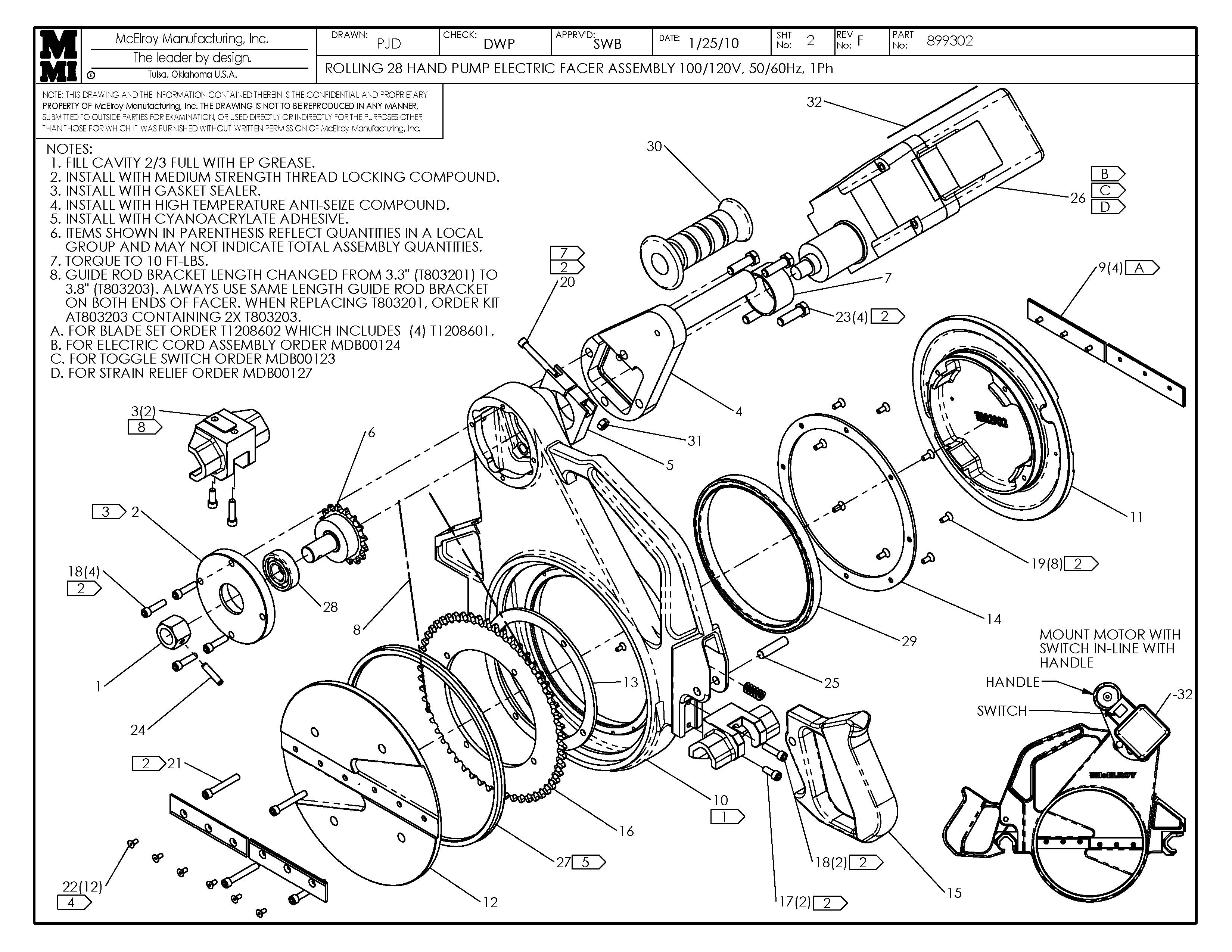 McElroy Part 899302 - RLG 28 HP 100/120 FCR ASSY for sale