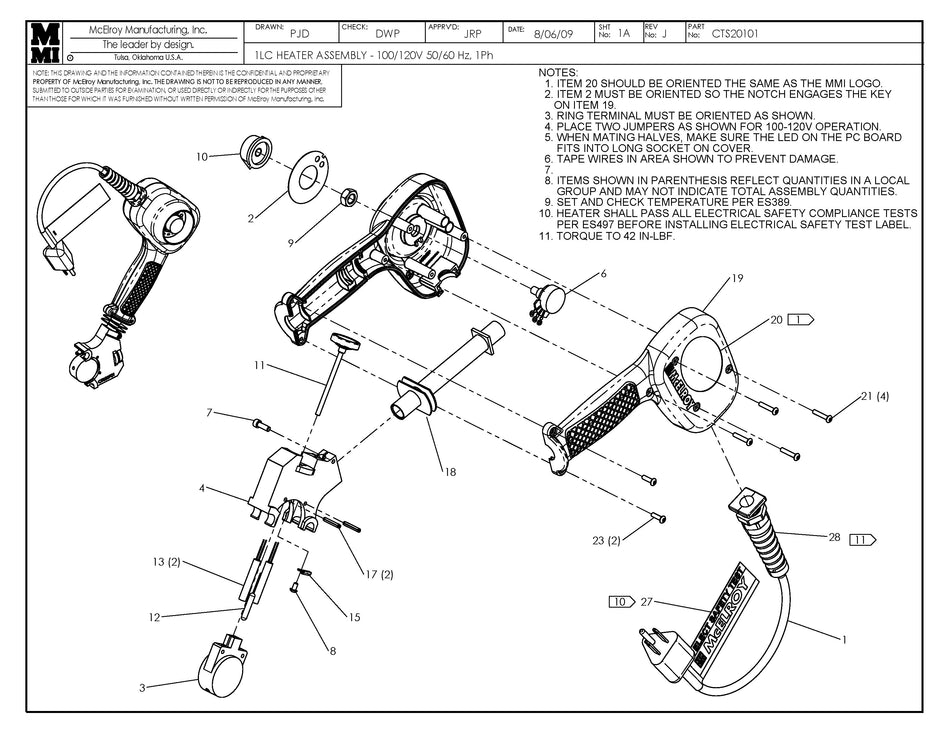CTS20101 - 1Lc 120V Heater Assembly