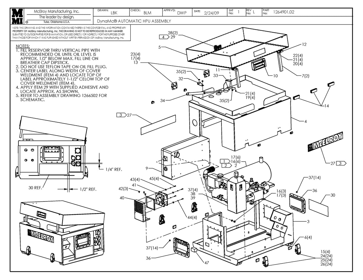 McElroy Part 1264902 - DM AUTO 220-240,50/60 HPU ASY for sale