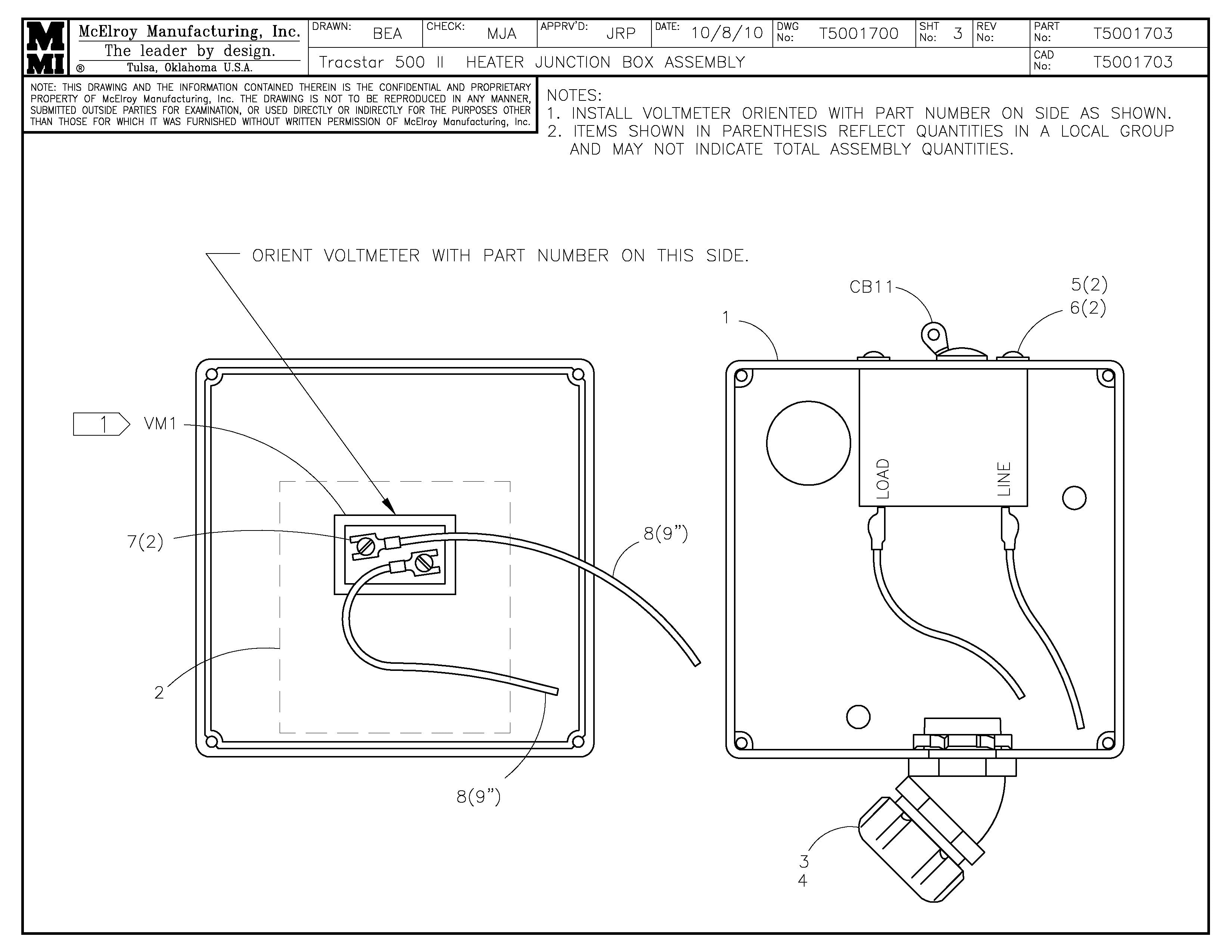 T5001703 - T500 II Gfci Heater Jct Box Assembly