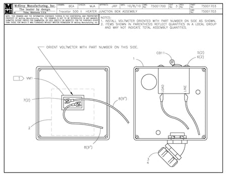 T5001703 - T500 II Gfci Heater Jct Box Assembly