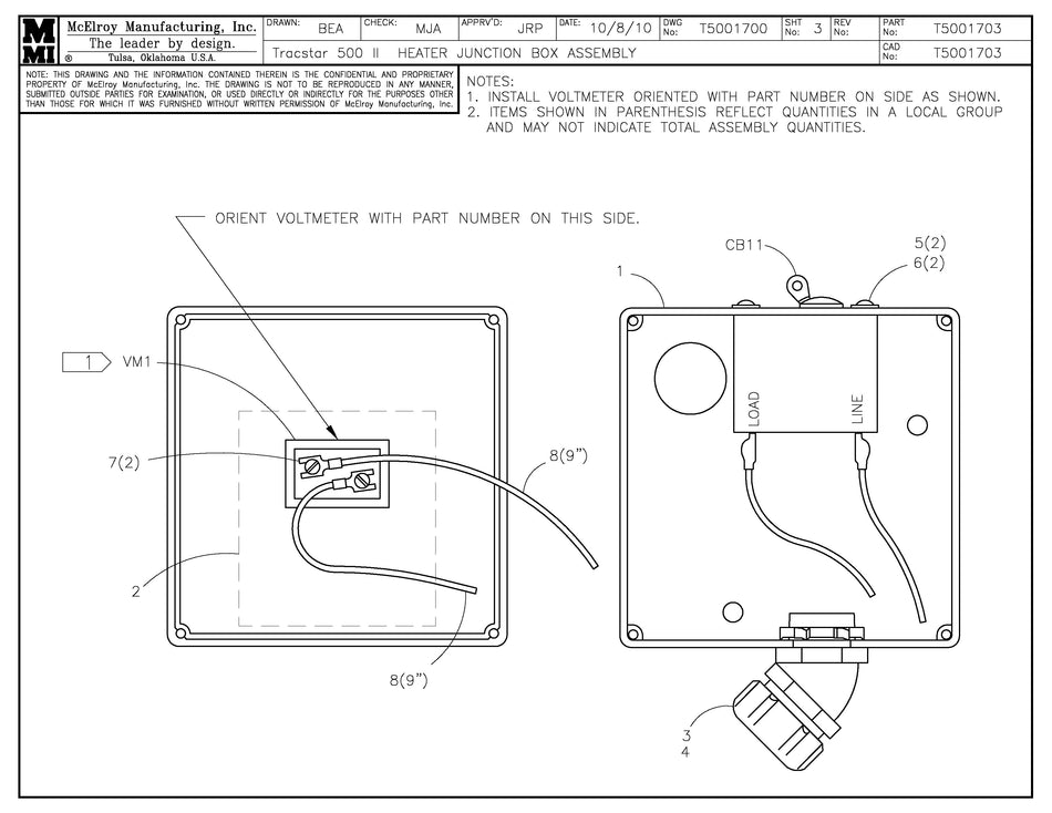 T5001703 - T500 II Gfci Heater Jct Box Assembly