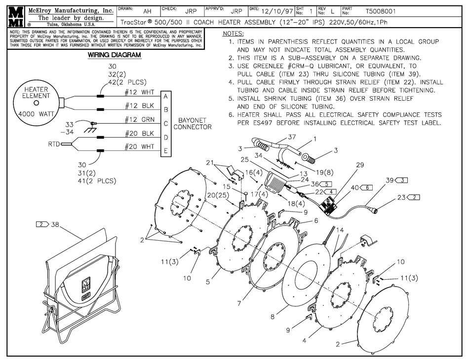 T5008001 - T500/II Coach 12-20IPS Heater Assembly