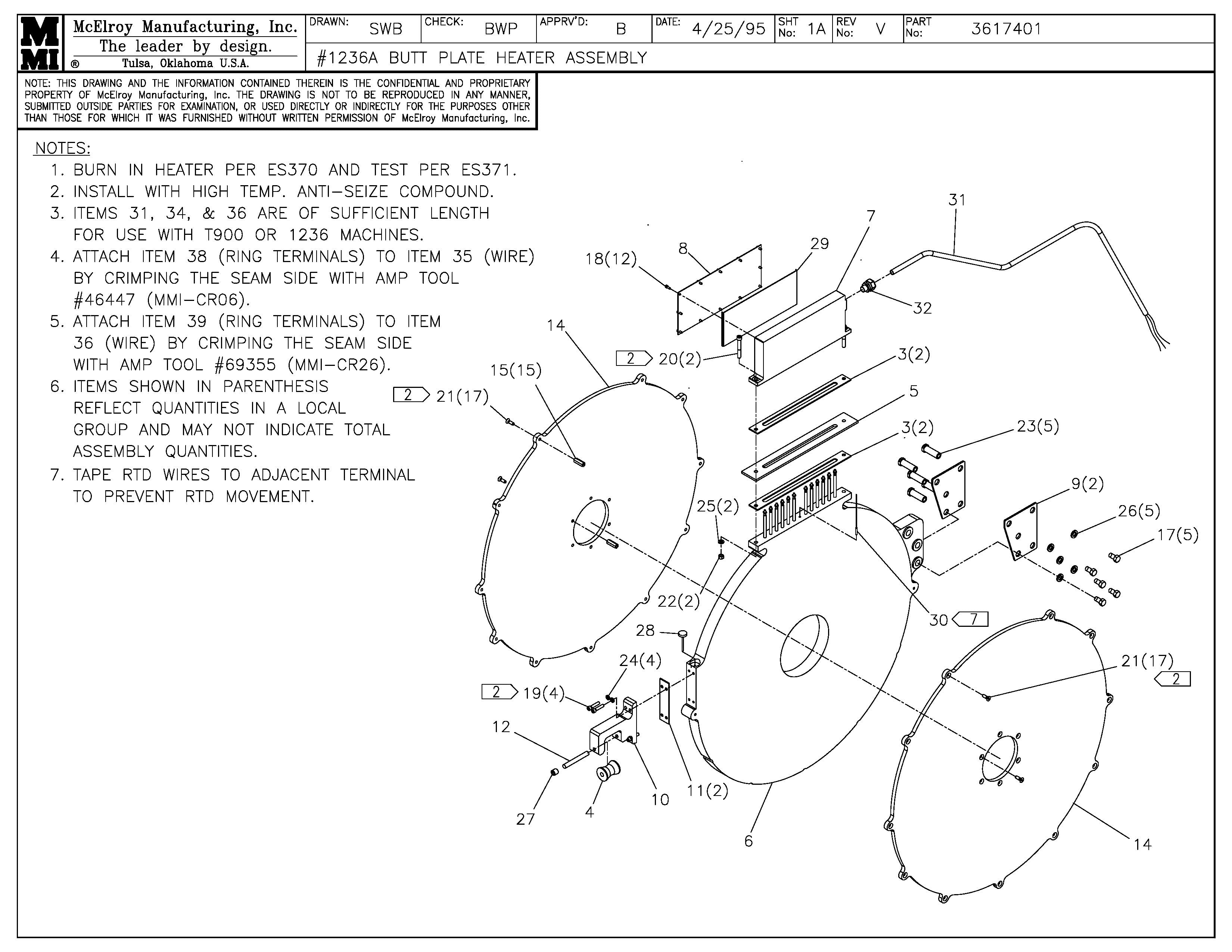 McElroy Part 3617401 - 36 BP HEATER ASSY for sale