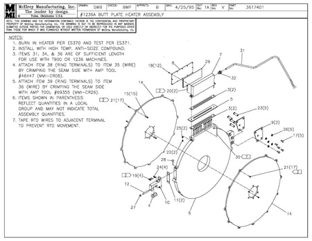 McElroy Part 3617401 - 36 BP HEATER ASSY for sale