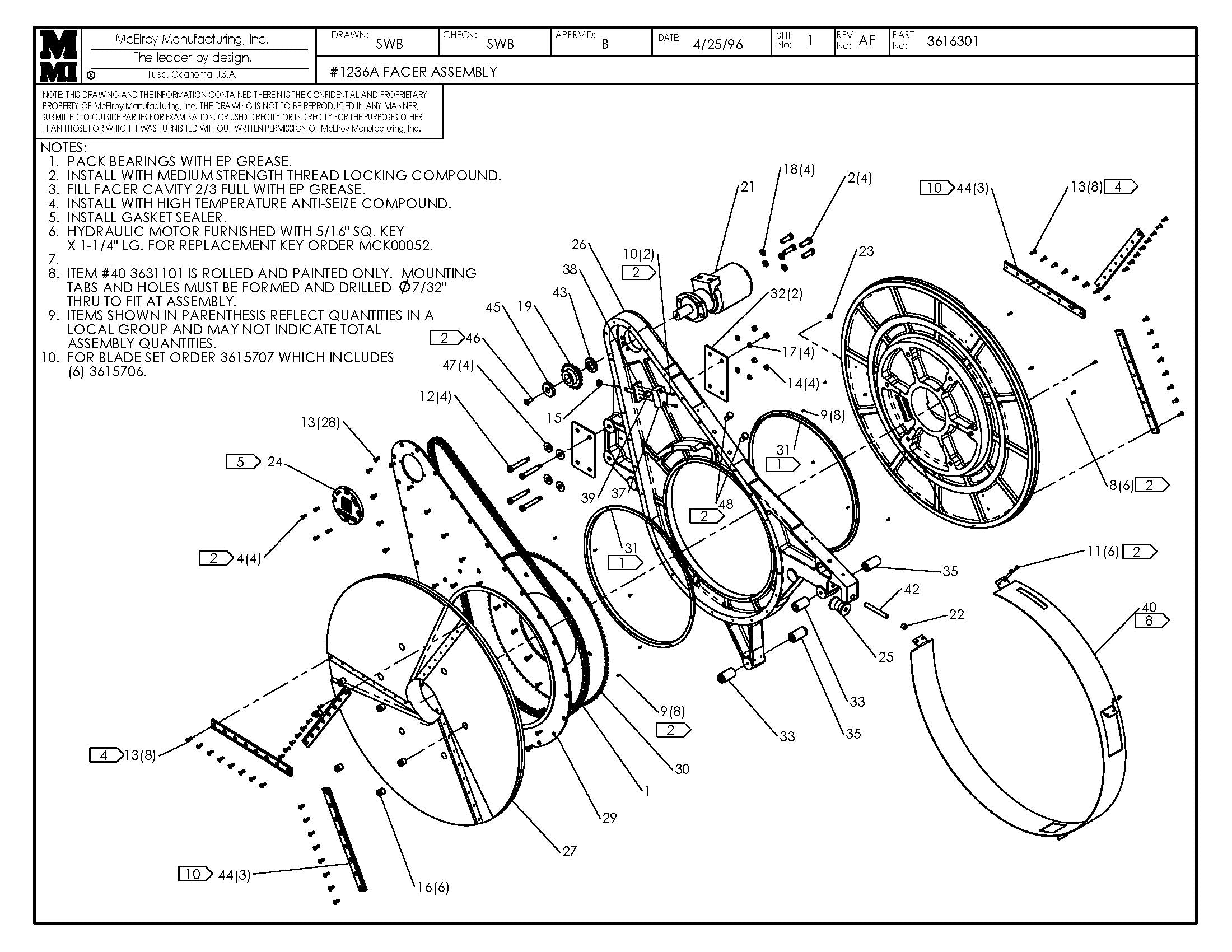 McElroy Part 3616301 - 36 FACER ASSY for sale