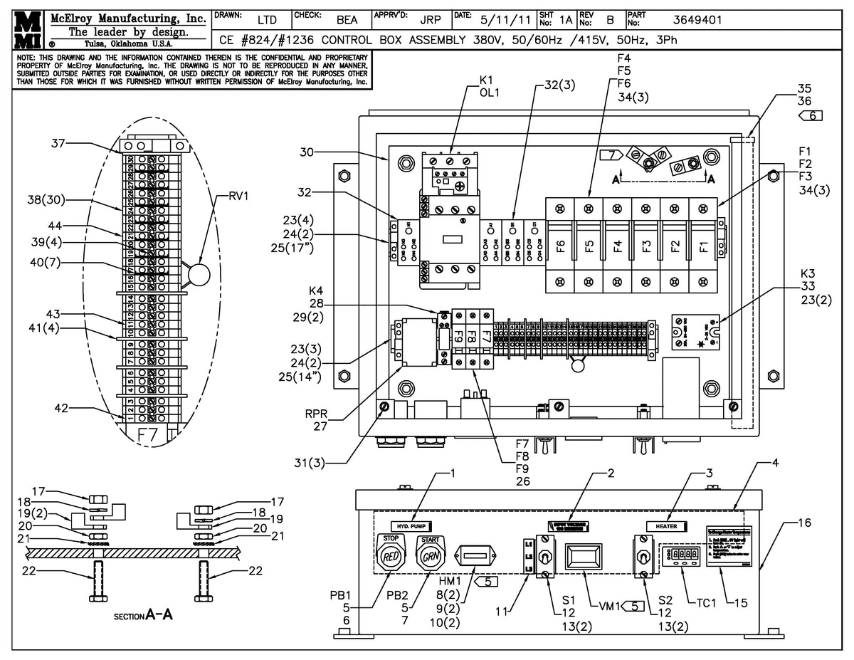 McElroy Part 3649401 - CE 24/36 380-415 CTRL BOX ASSY for sale