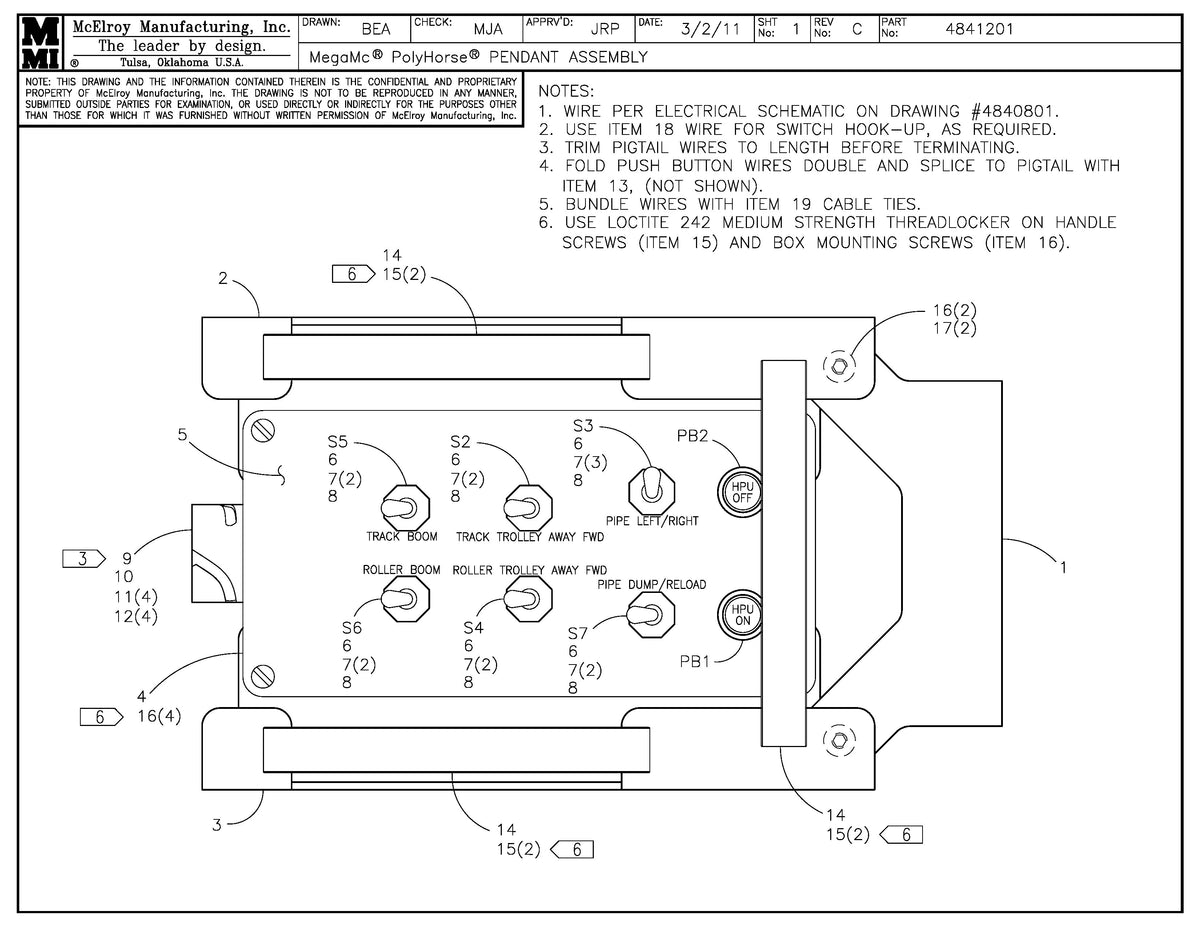 McElroy Part 4841201 - MEGAMC POLYHORSE PENDANT ASSY for sale