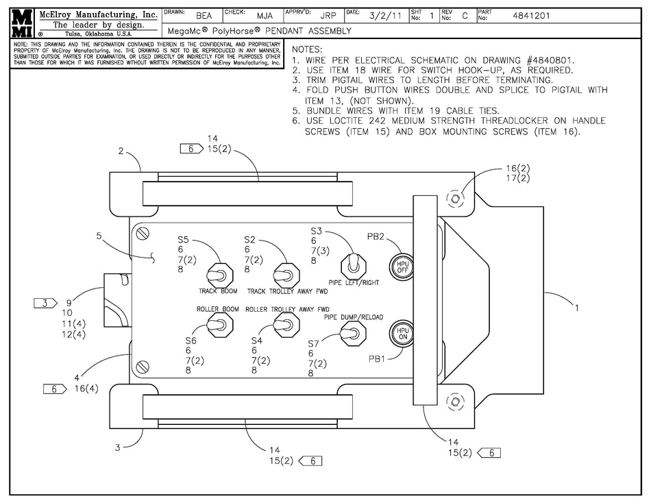McElroy Part 4841201 - MEGAMC POLYHORSE PENDANT ASSY for sale