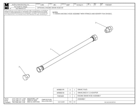 T1822601 - Optional Eng Drain Hose Kit