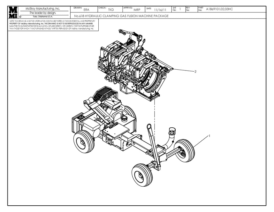 A1869103HC - 18 Hydraulic Clamping Lf Gas Fusion Machine Package