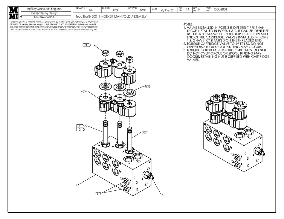 T5056801 - T500 III Indexer Manifold Assembly