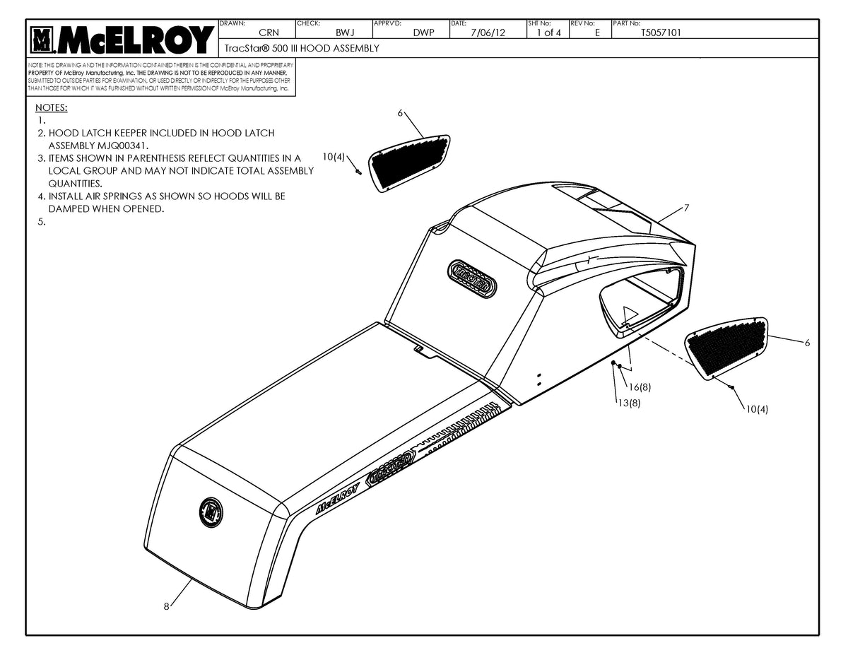 T5057101 - T500 III Hood Assembly