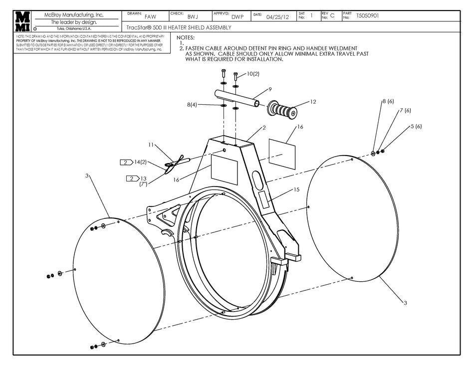 T5050901 - T500 III Heater Shield Assembly