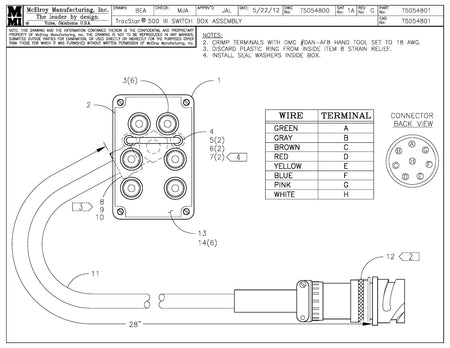 T5054801 - T500 III Switch Box Assembly