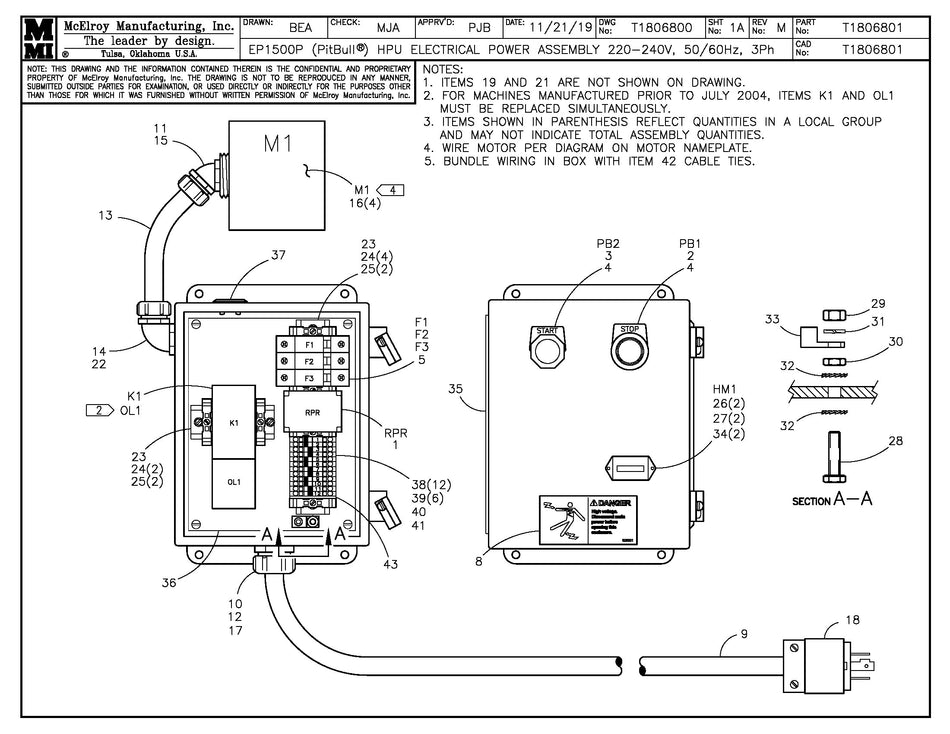 T1806801 - 220-240,50/60 Pb Hpu Elec Pwr