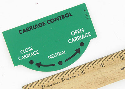 McElroy Part 8163166 - CARRIAGE CONTROL LABEL for sale