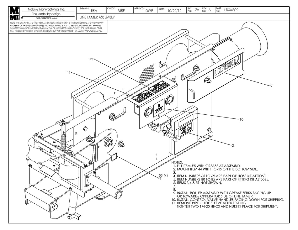 LT004802 - Lt Assembly 3-4" Rrlr W/O Trlr&Hpu