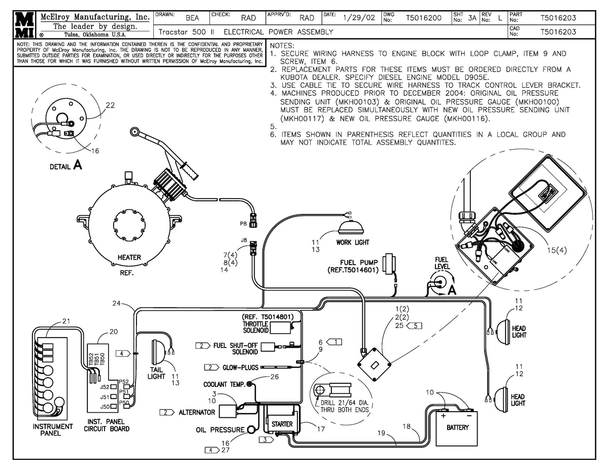T5016203 - T500 II Electrical Power Assembly