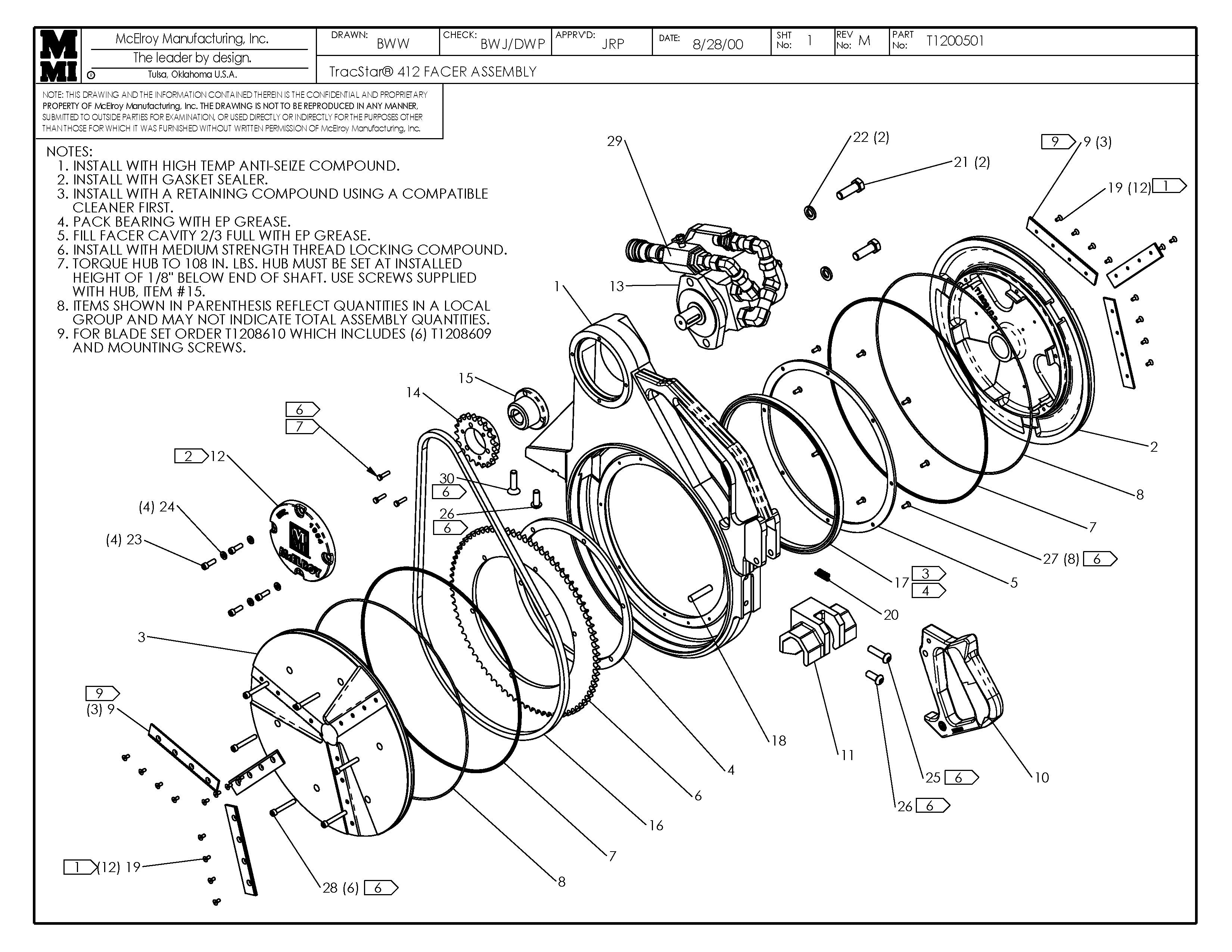 T1200501 - T412 Facer Assembly