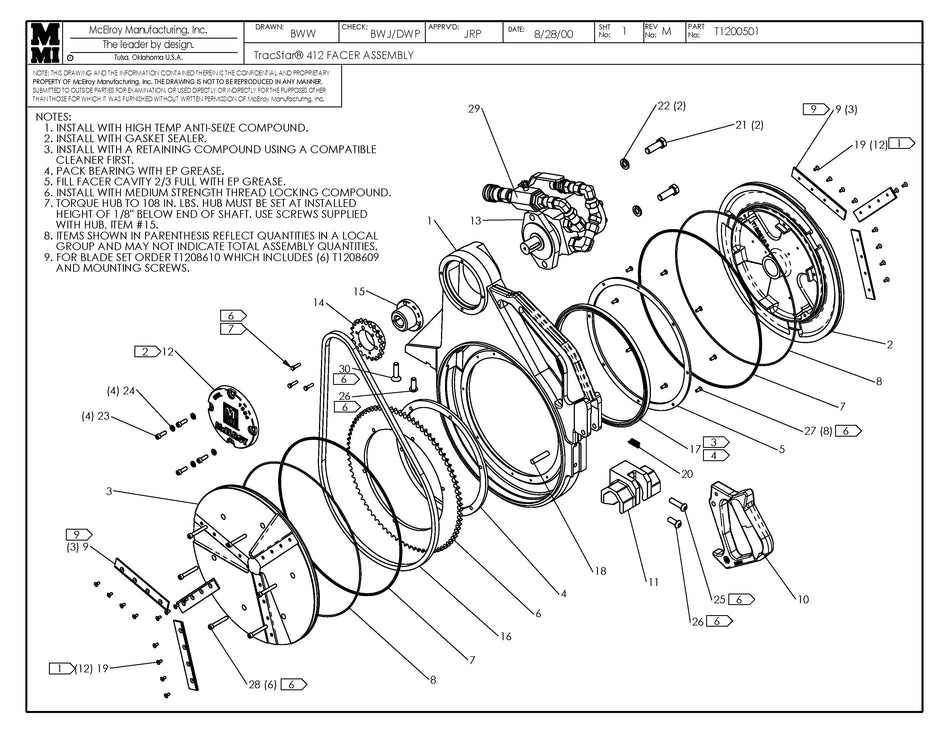 T1200501 - T412 Facer Assembly