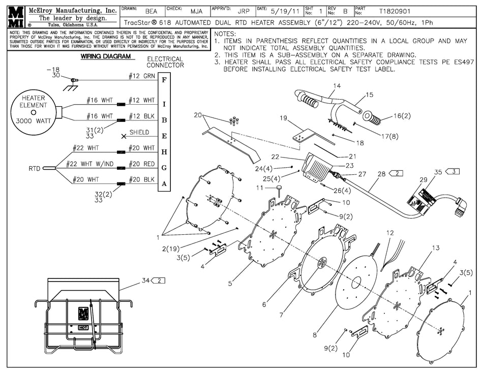 McElroy Part T1820901 - T618 AUTO DU RTD 6-12" 220 HTR For Sale