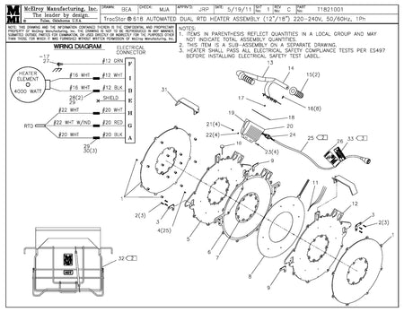 McElroy Part T1821001 - T618AUTO DU RTD 12-18" 220 HTR For Sale