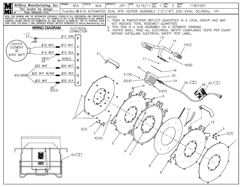 McElroy Part T1821001 - T618AUTO DU RTD 12-18" 220 HTR For Sale