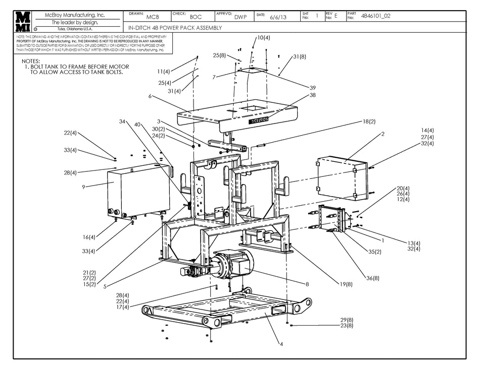 McElroy Part 4846101 - IN-DITCH 48 240 PWR PACK ASSY for sale