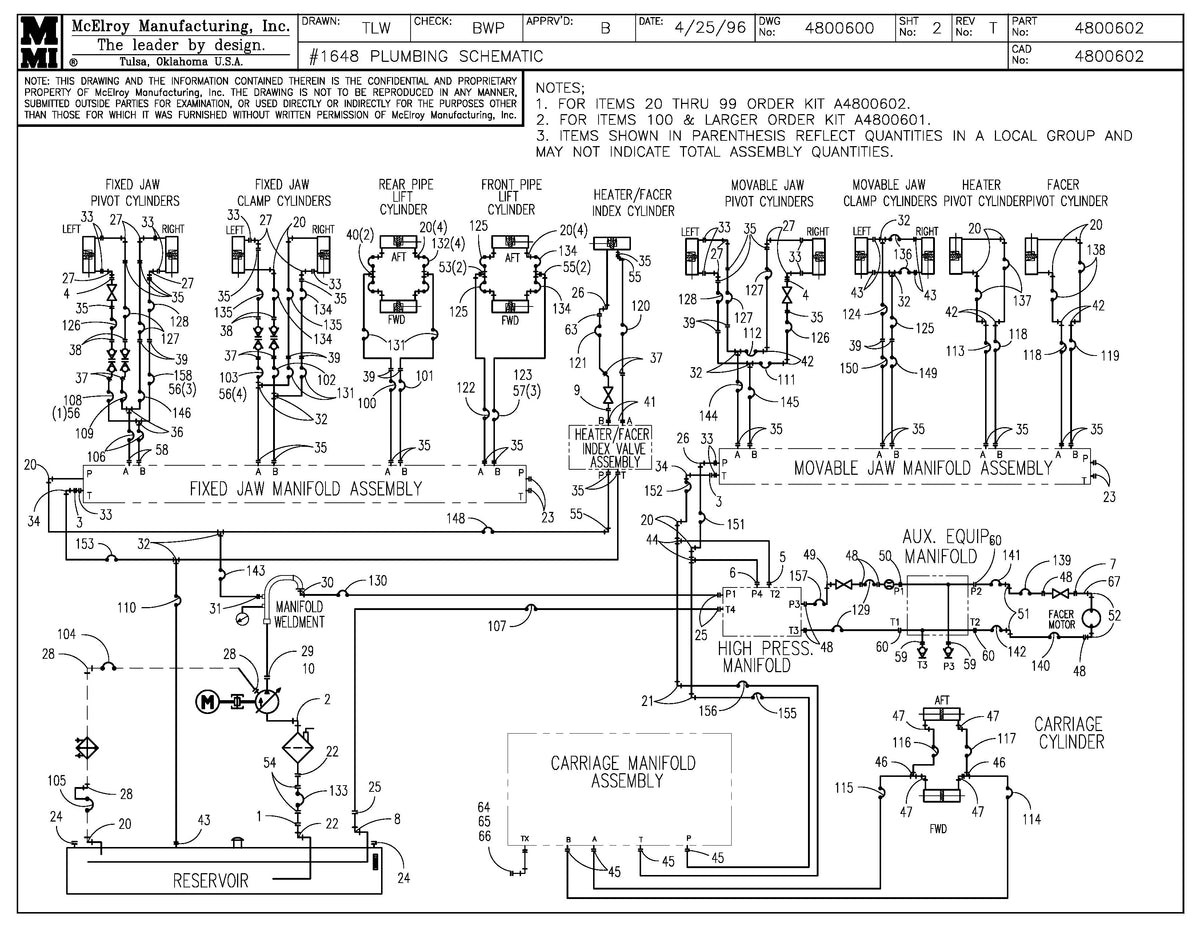 McElroy Part 4800602 - 48 PLUMBING SCHEMATIC for sale