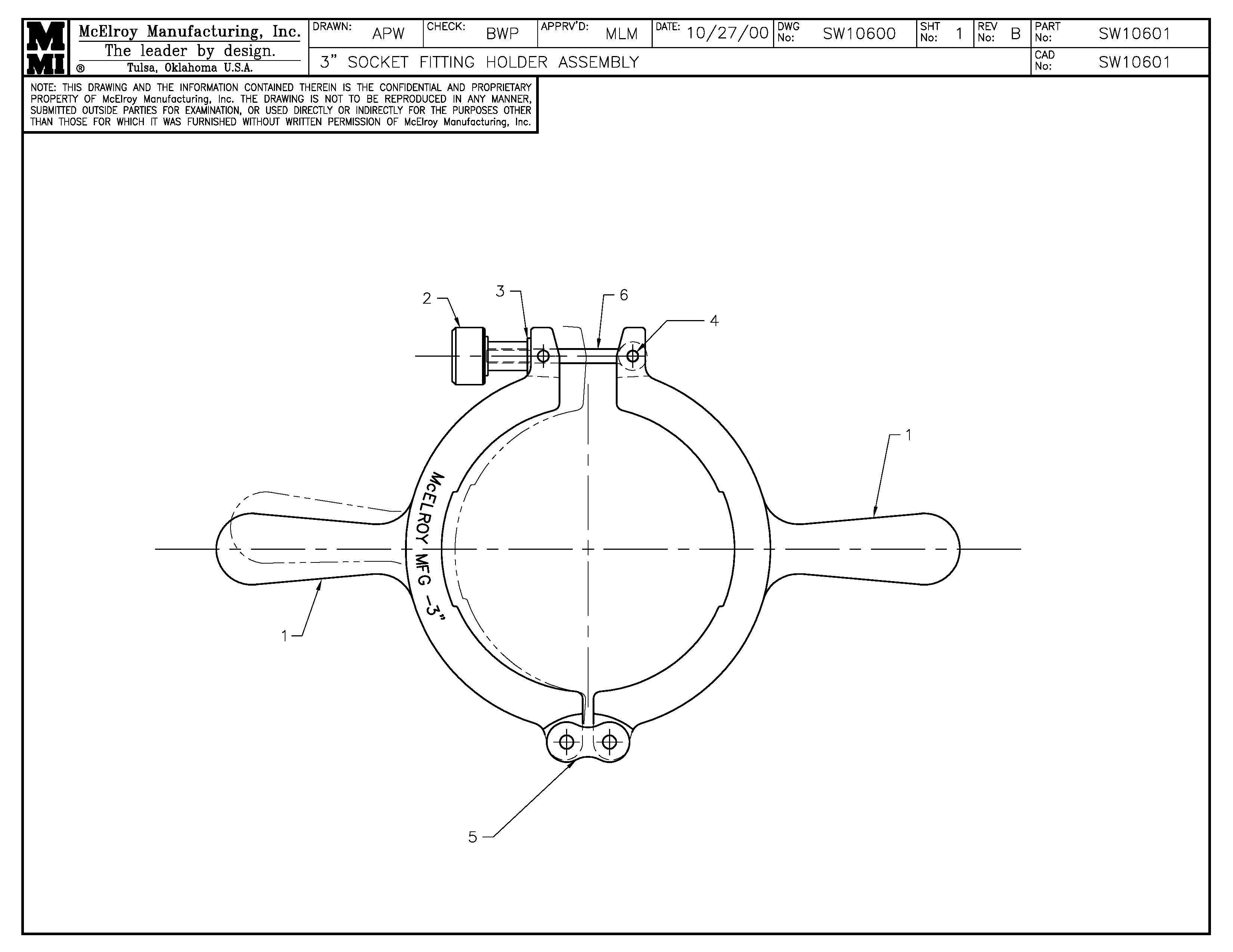 SW10601 - 3IPS Socket Ftg Holder Assembly