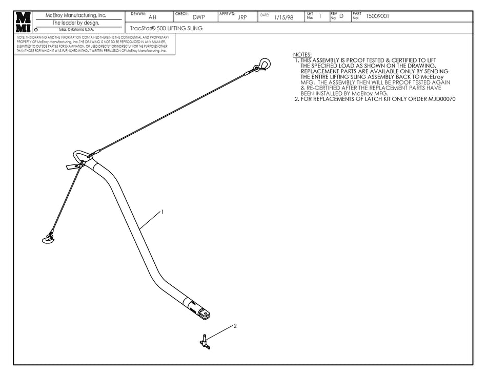 T5009001 - T500 Lift Sling