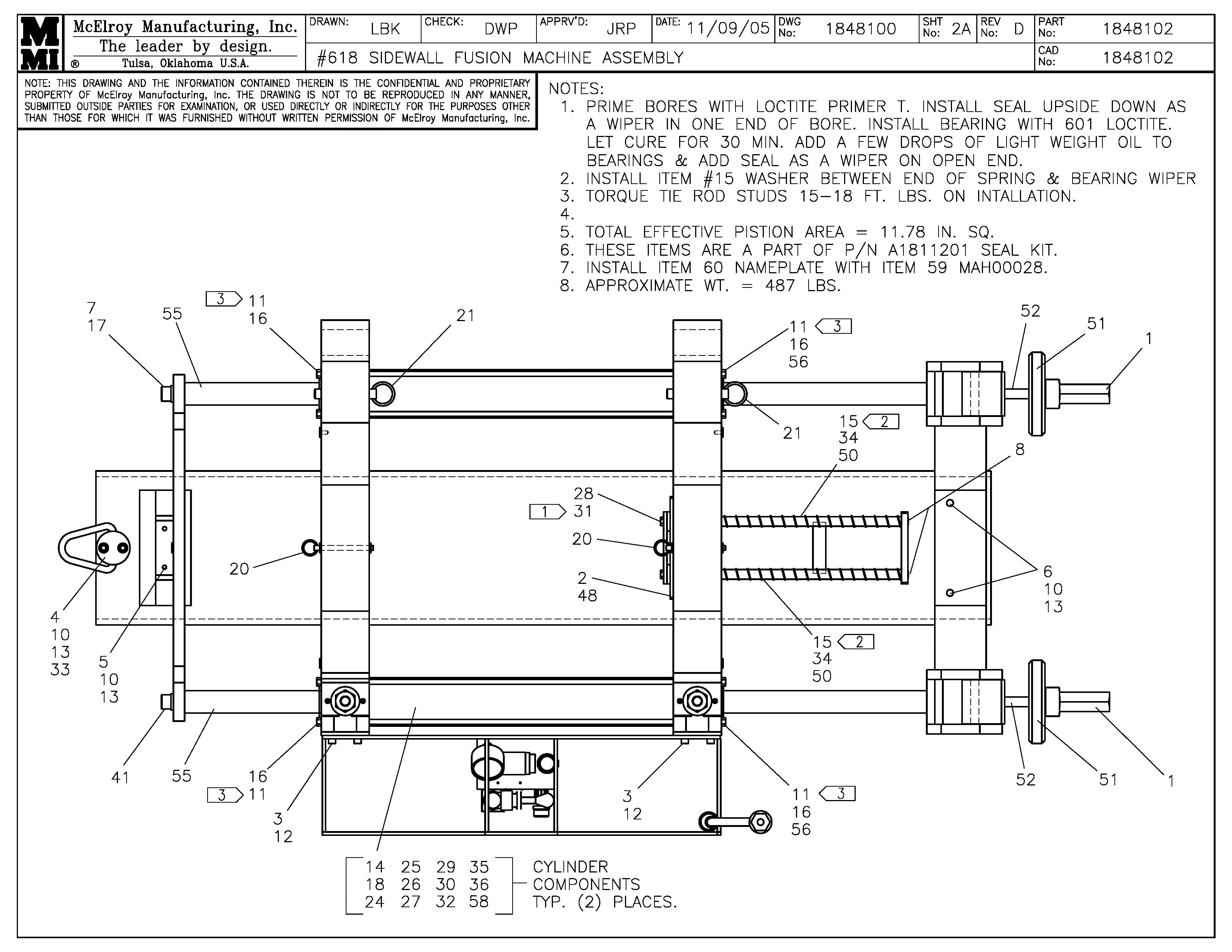 McElroy Part 1848102 - 18 SIDEWALL F/M ASSY for sale