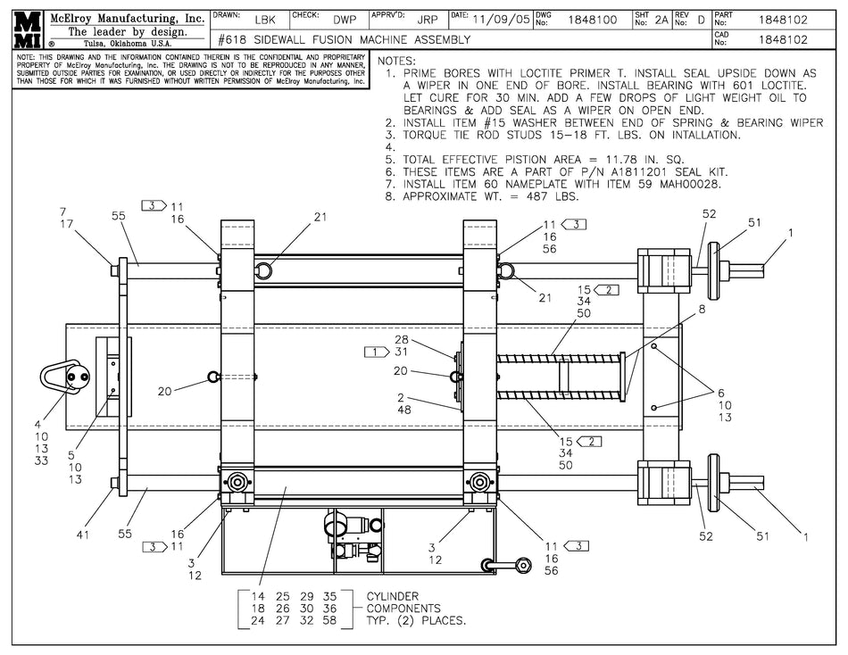 McElroy Part 1848102 - 18 SIDEWALL F/M ASSY for sale