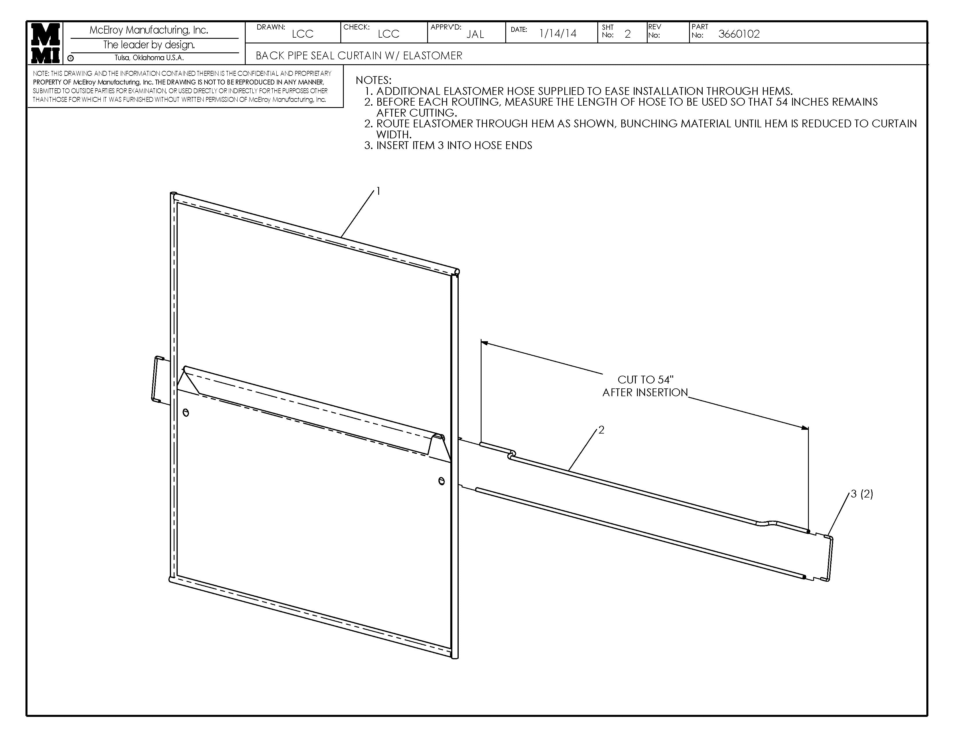 McElroy Part 3660102 - BCK PIPE SEAL CURT W/ELASTOMER for sale