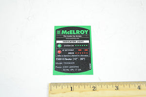 McElroy Part 8163133 - MODEL T5008009 PART NO LABEL for sale