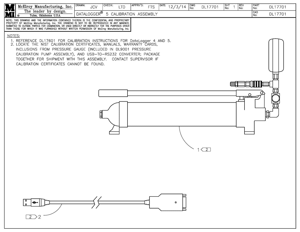 DL17701 - Dl 4,5,&6 Calibration Assembly