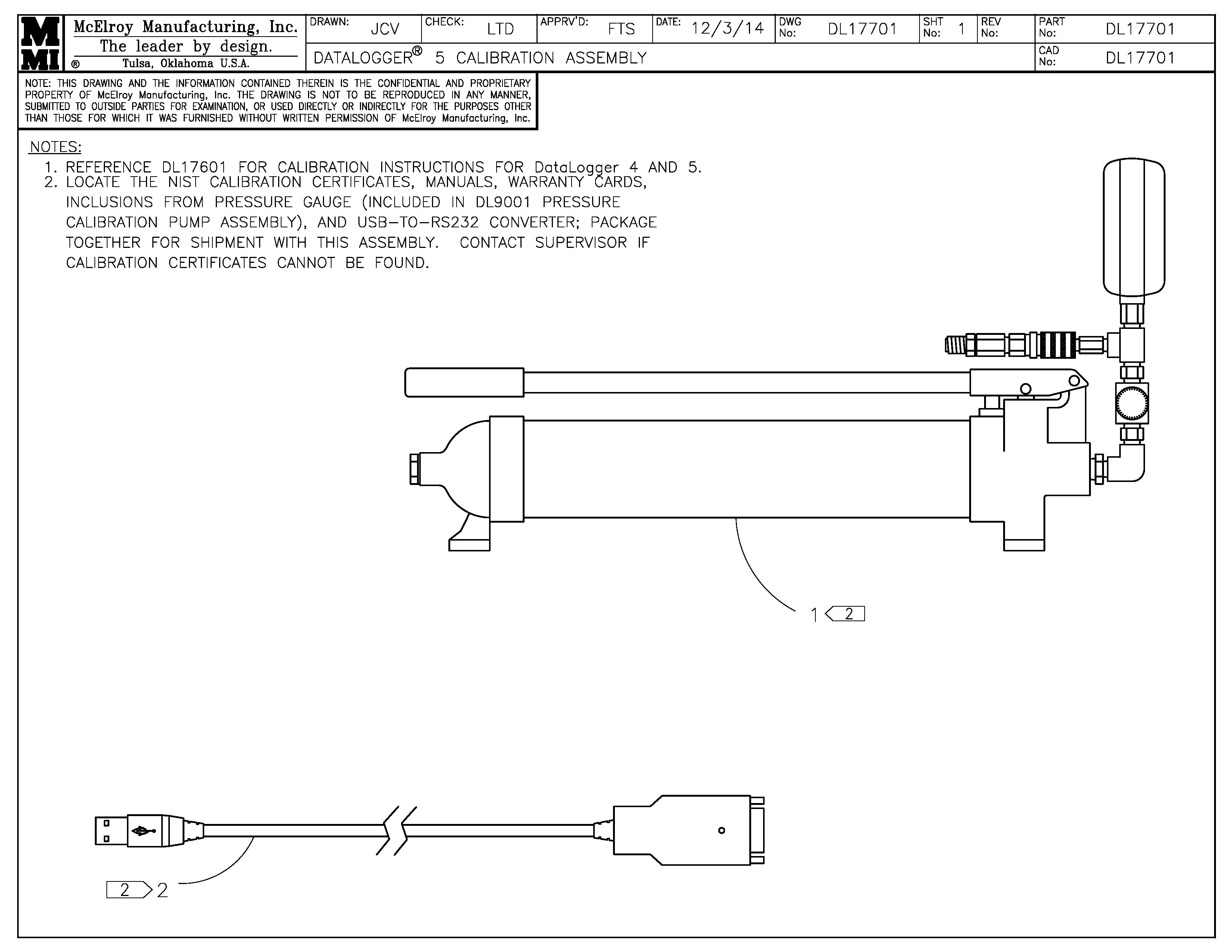 DL17701 - Dl 4,5,&6 Calibration Assembly