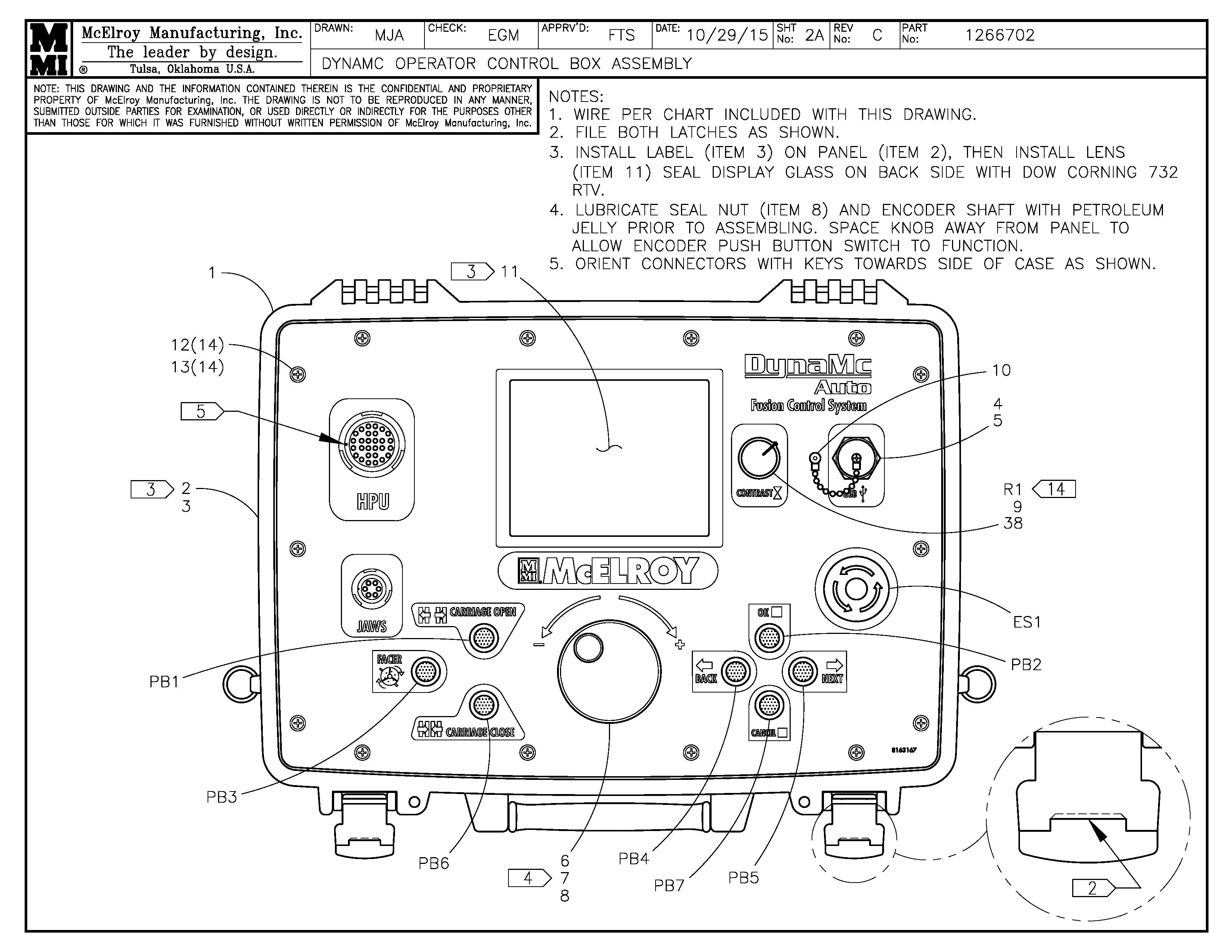 McElroy Part 1266702 - DYNAMC AUTO OPR CNTRL BOX ASSY for sale