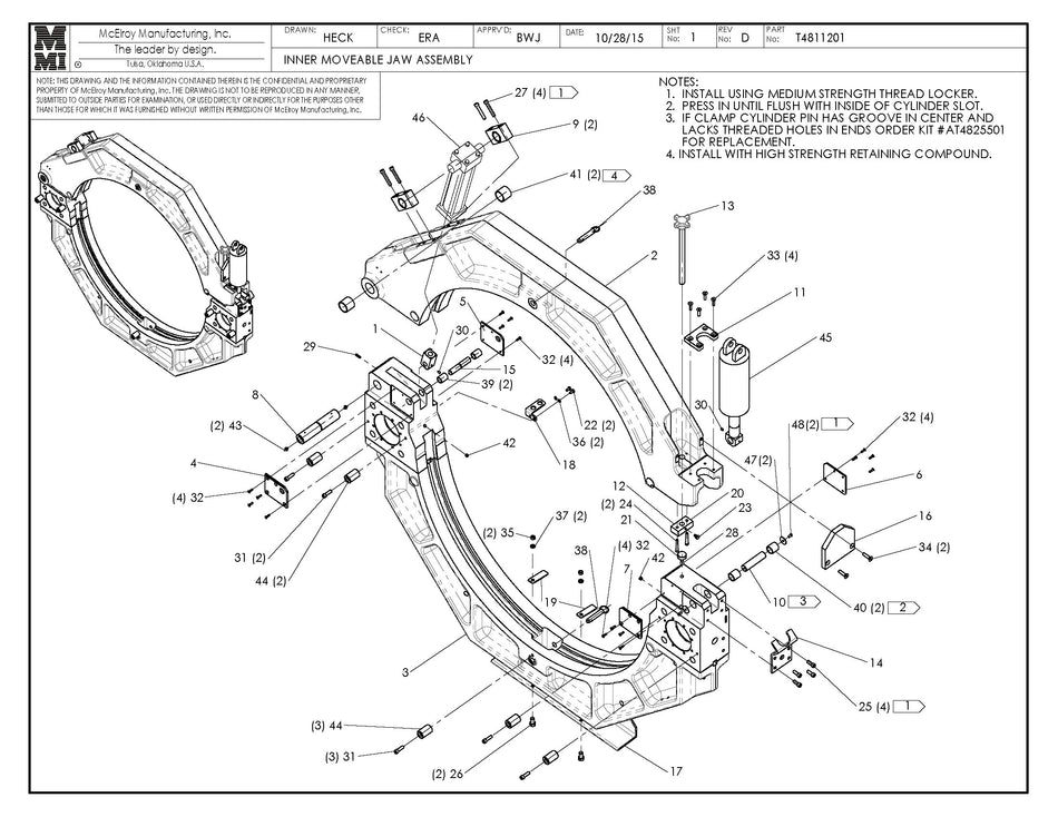 T4811201 - Inner Moveable Jaw Assembly
